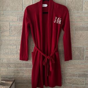 Cashmere Spa Robe from Restoration Hardware Rich Red Monogrammed XS